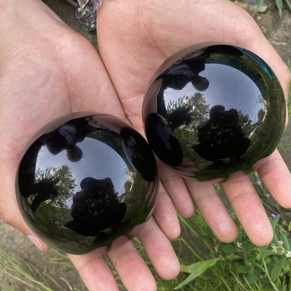 ObsidianSphere™ – Natürliche Obsidian Kristallkugel für Energie, Balance & Dekoration