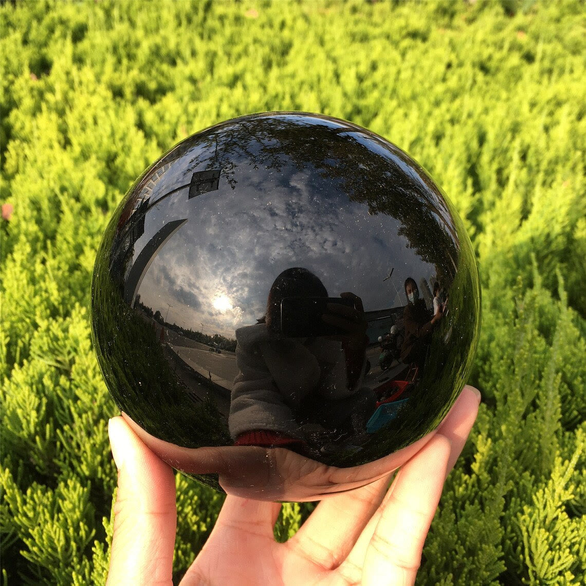 ObsidianSphere™ – Natürliche Obsidian Kristallkugel für Energie, Balance & Dekoration