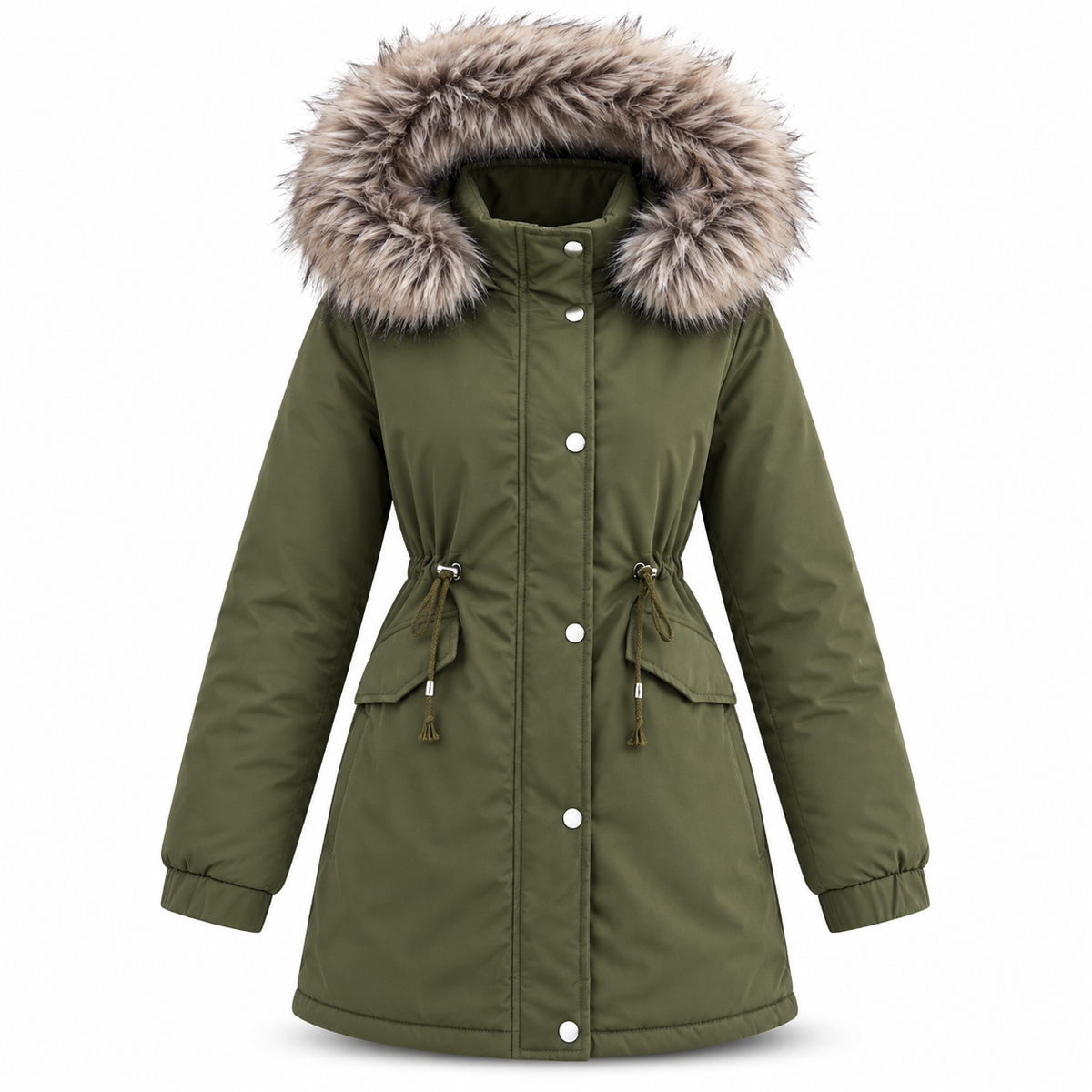 Alicia™ Damen Winter Parka – Warm, Elegant, Button-Down, Winterjacke für kalte Tage