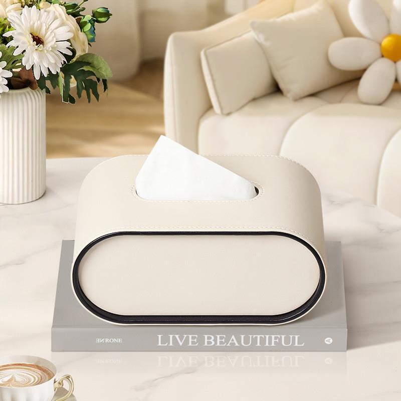 OvalElegance™ – Elegante Taschentuchbox aus Premium-Leder für stilvolle Wohnräume