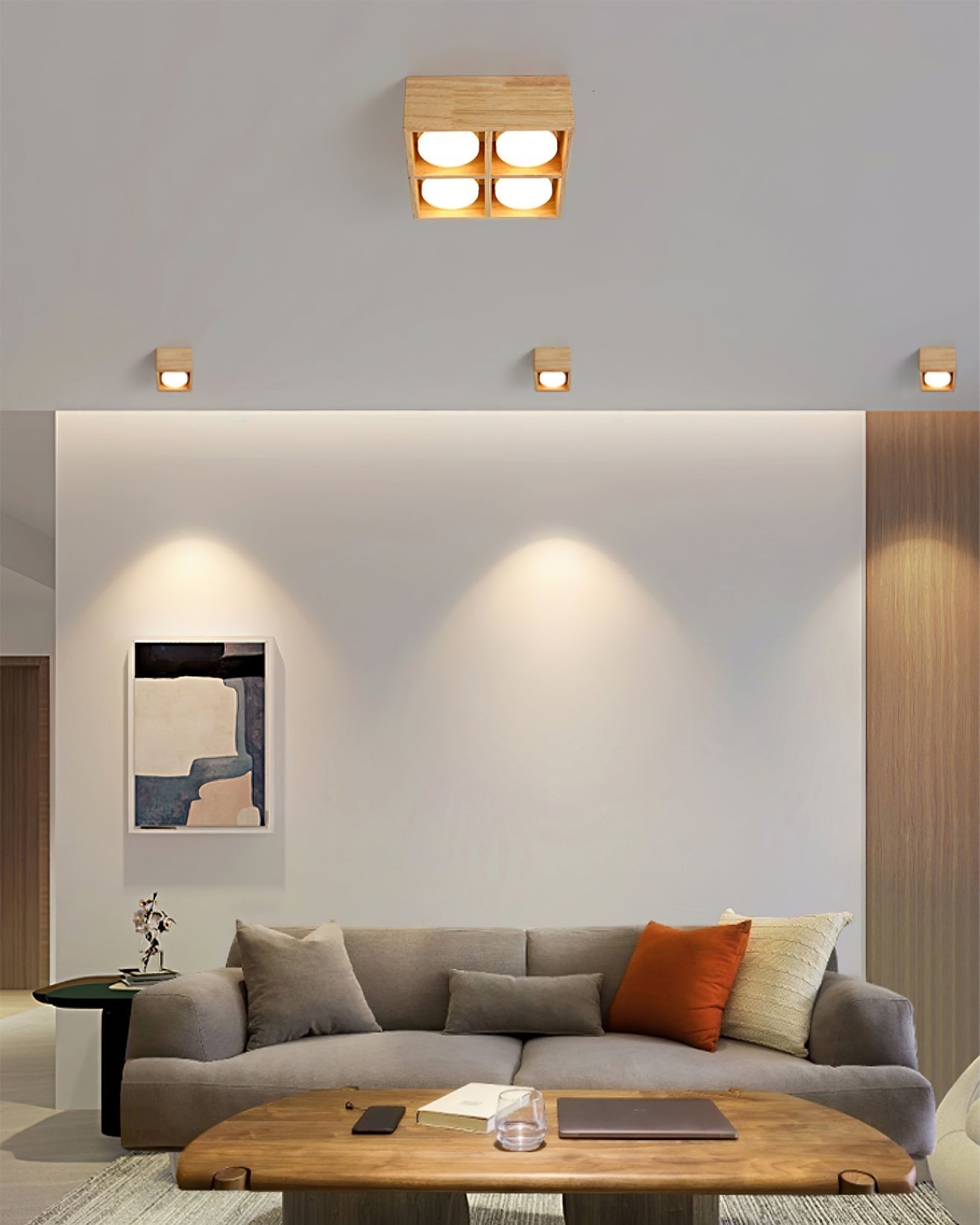 OzawaGlow™ Deckenleuchte – Holz-LED-Deckenlampe für warme Wohnatmosphäre