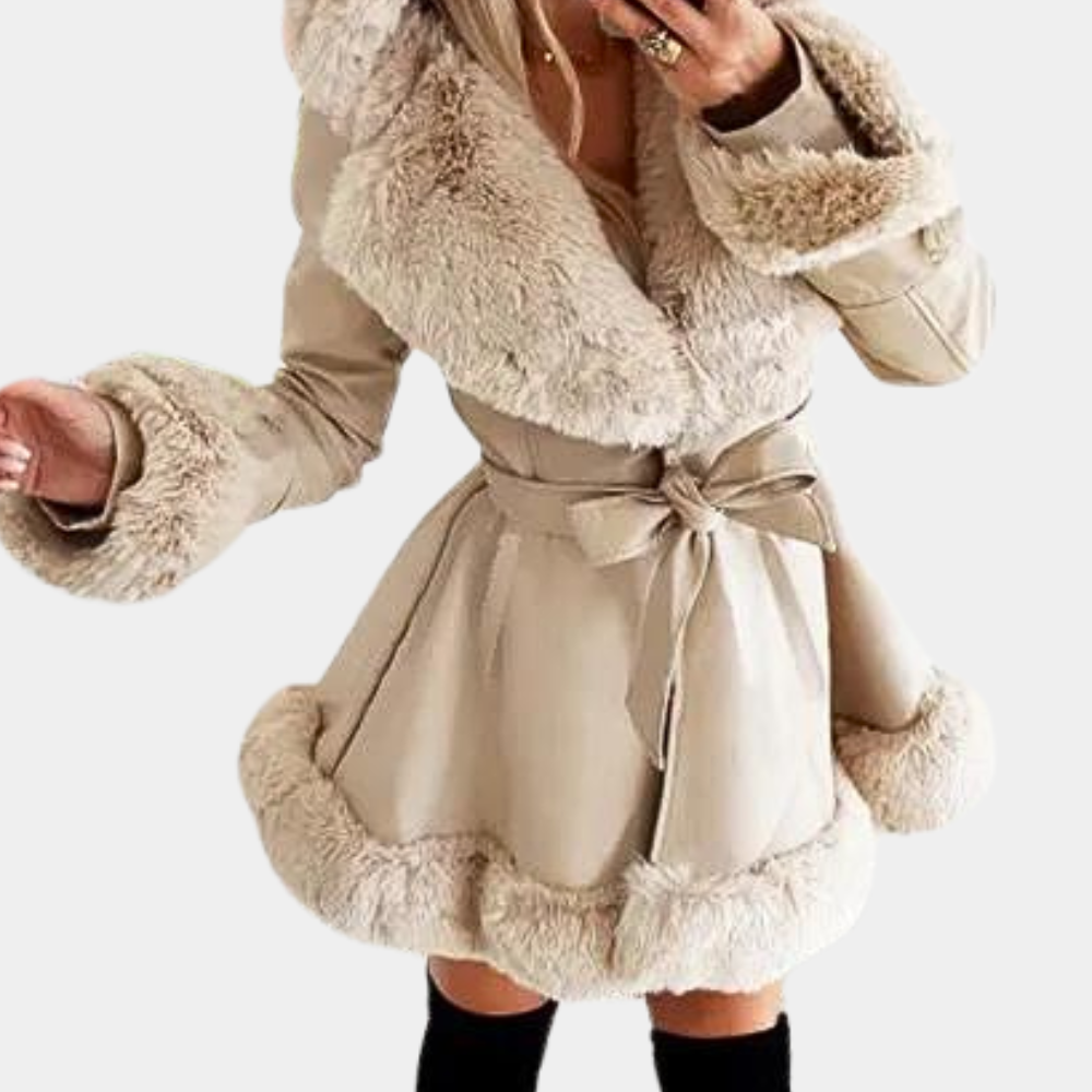 Petronela | Damen Stylische Warme Winterjacke mit Kapuze