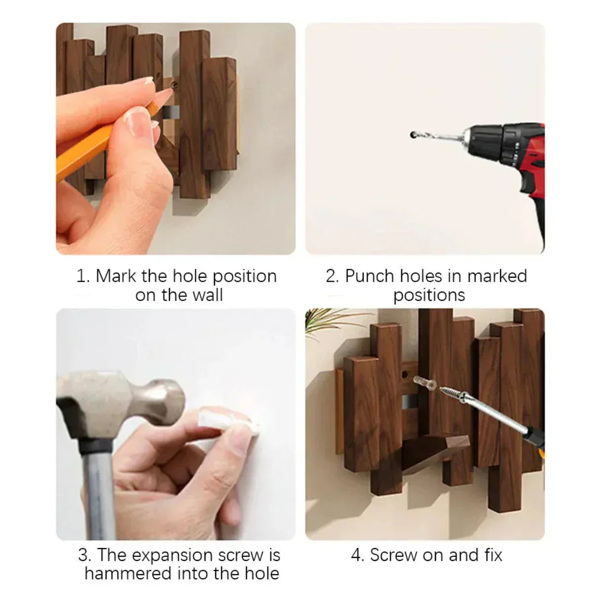 PianoWood™ – Minimalistischer Wand-Kleiderhaken aus Holz für Flur, Schlafzimmer & Büro