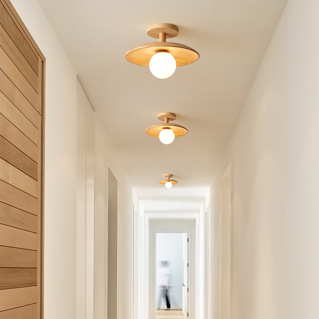 CelestialGlow™ Deckenleuchte – Natürliche Holz-Designlampe für niedrige Decken