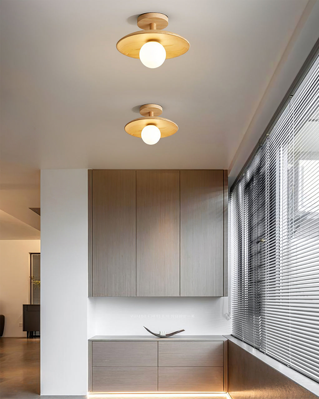 CelestialGlow™ Deckenleuchte – Natürliche Holz-Designlampe für niedrige Decken