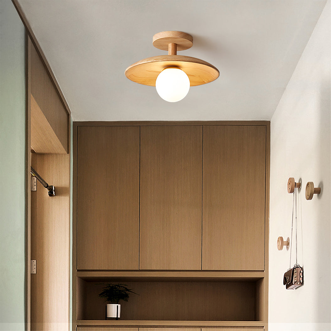 CelestialGlow™ Deckenleuchte – Natürliche Holz-Designlampe für niedrige Decken