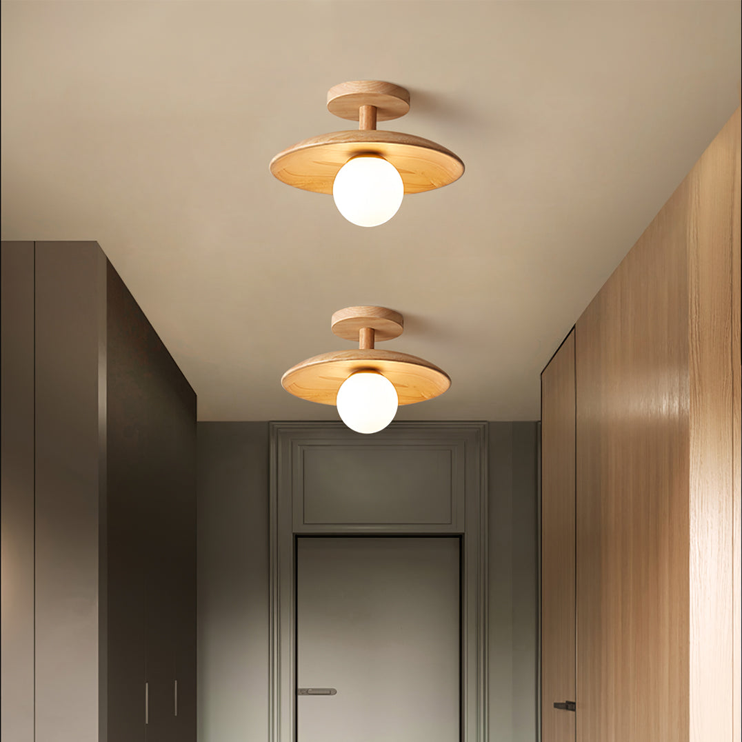 CelestialGlow™ Deckenleuchte – Natürliche Holz-Designlampe für niedrige Decken