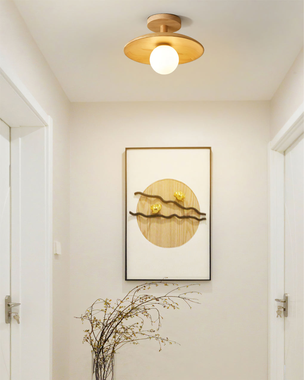 CelestialGlow™ Deckenleuchte – Natürliche Holz-Designlampe für niedrige Decken