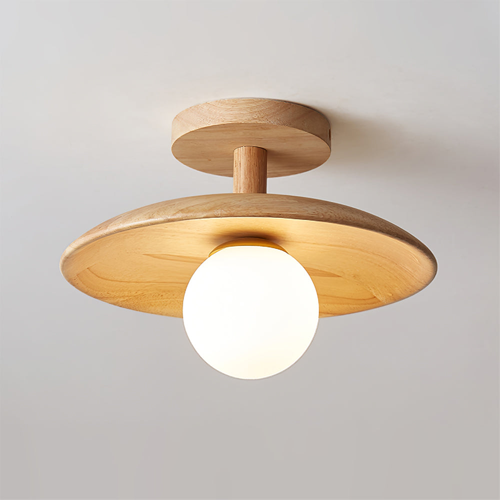 CelestialGlow™ Deckenleuchte – Natürliche Holz-Designlampe für niedrige Decken