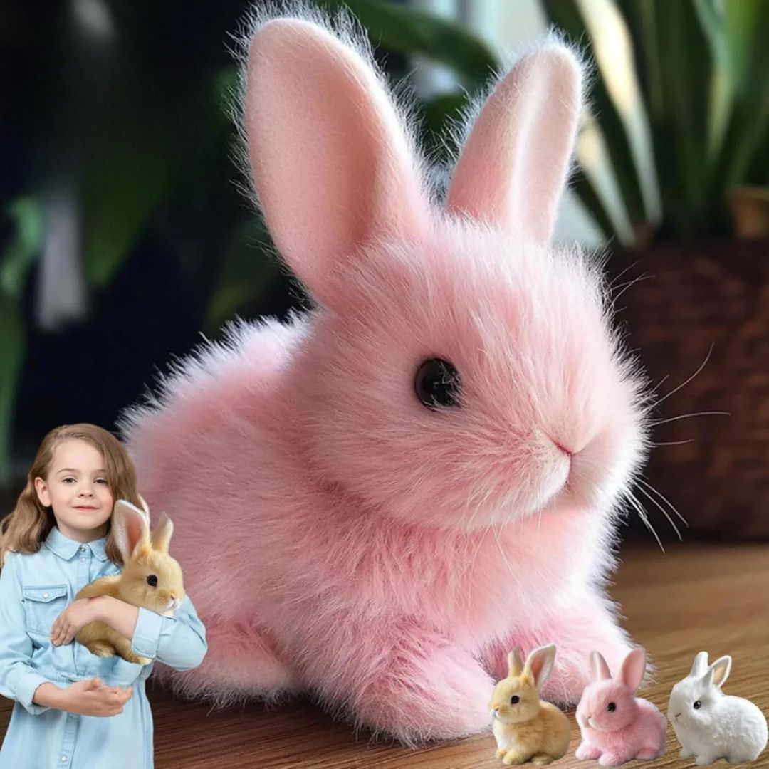 FuzzyBunny™ – Ultra-Weiches Plüschkaninchen mit realistischem Fell für Kinder & Erwachsene