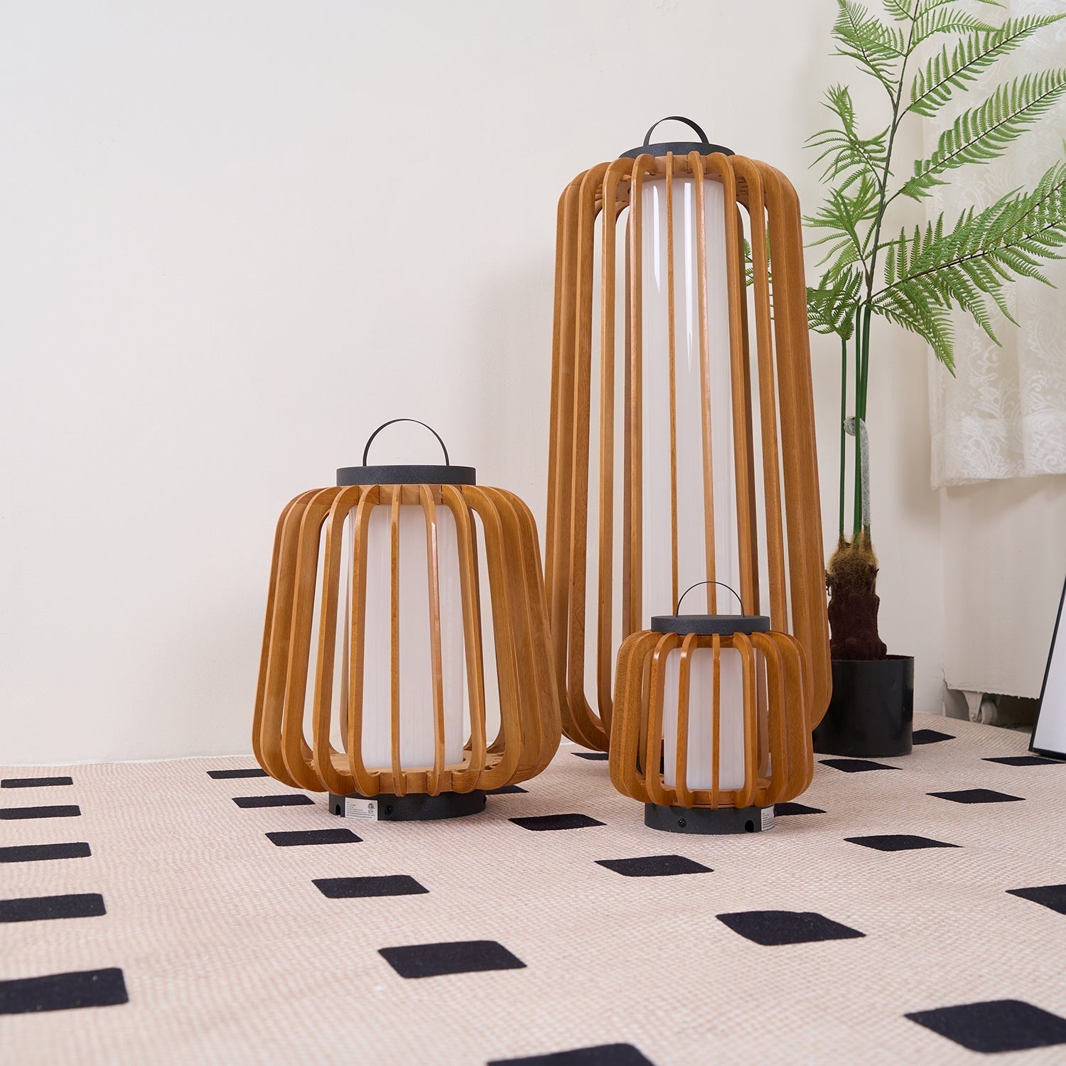 TimberGlow™ Legno Outdoor Tischleuchte – Wiederaufladbare LED-Außenlampe aus Edelstahl & Holz für Terrasse & Garten