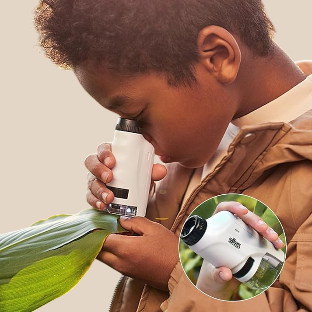 MiniScopeExplorer™ – Tragbares Mini-Mikroskop für Kinder | 60–120× Vergrößerung & LED-Licht