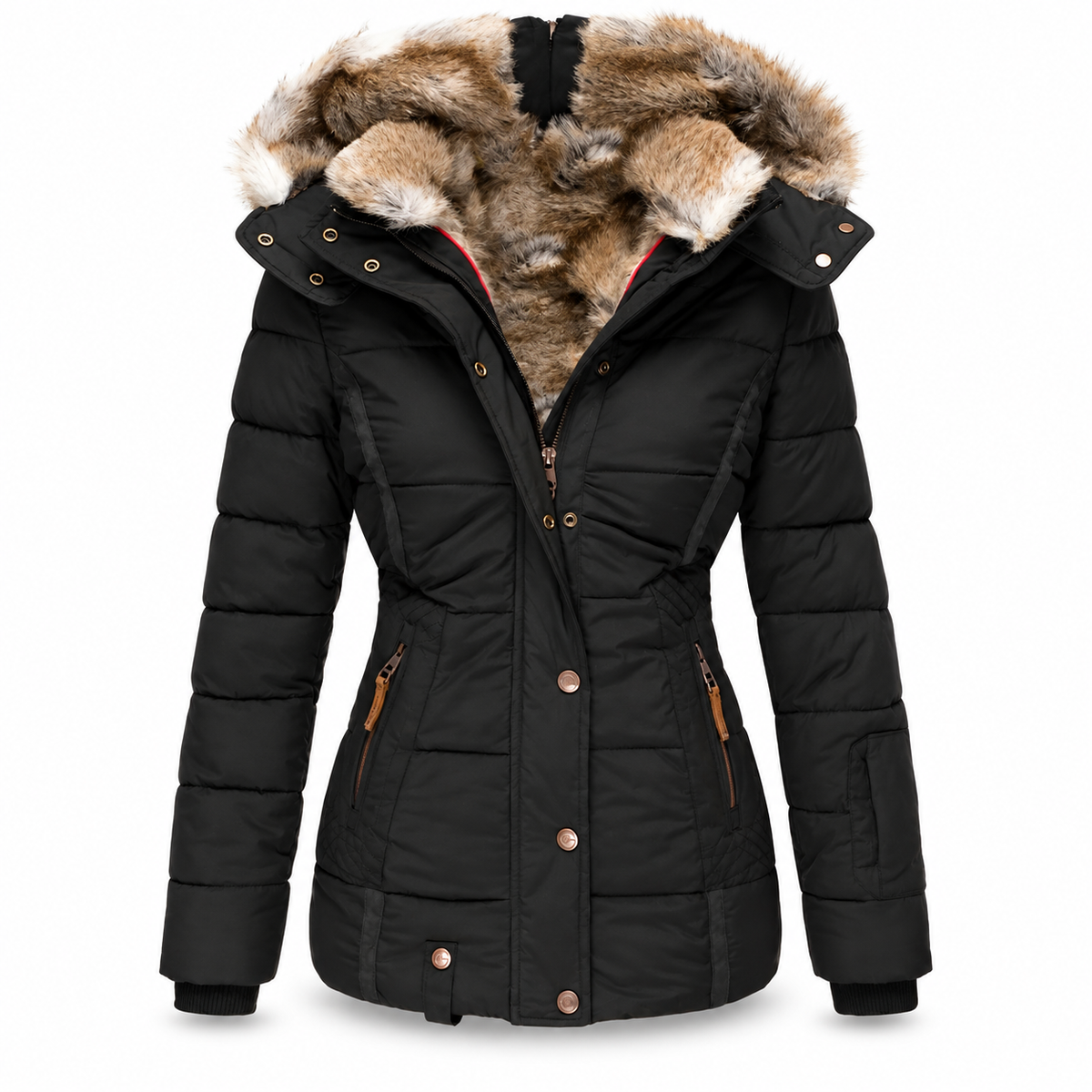 Primrose™ – Stylische & Warme Damen Pufferjacke mit Kapuze – Isoliert & Figurbetont - Less Goods