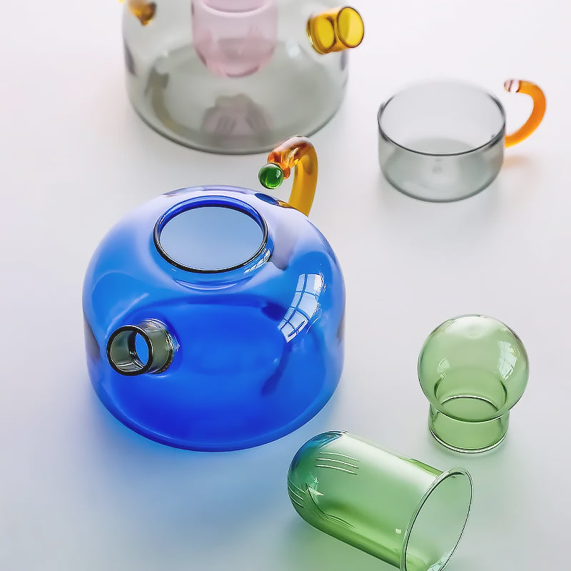 PrismGlass™ – Farbenfrohes Borosilikat-Teeset aus Glas