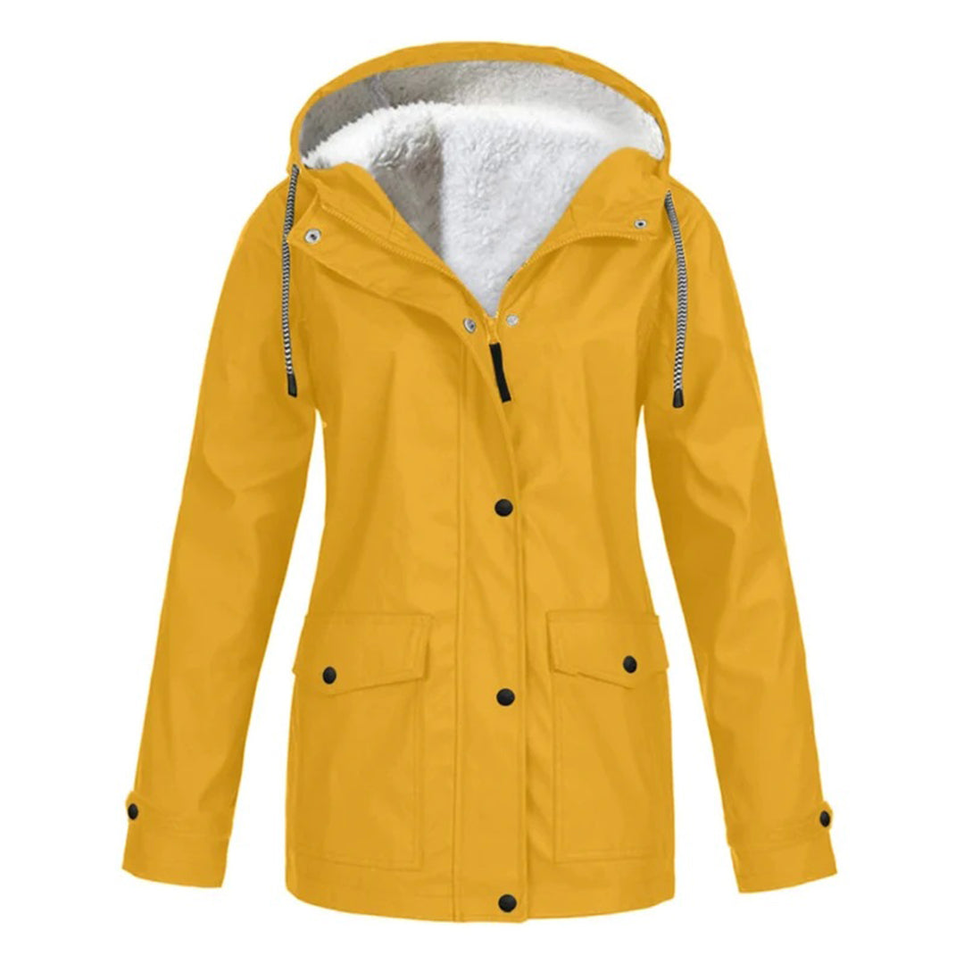 DrizzleGlow | Trendige wasserdichte Jacke mit kuscheligem Fleece