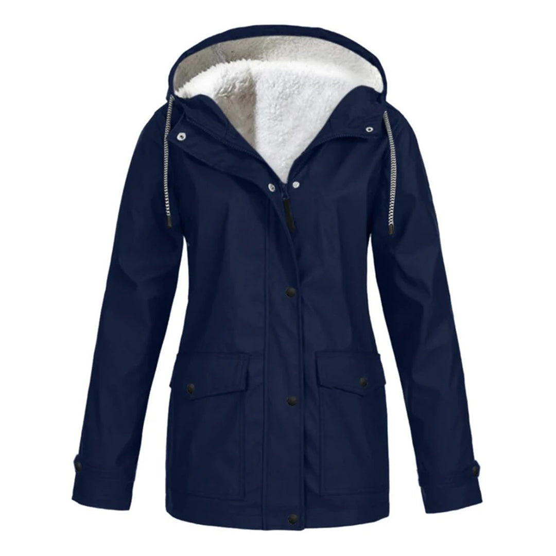 DrizzleGlow | Trendige wasserdichte Jacke mit kuscheligem Fleece