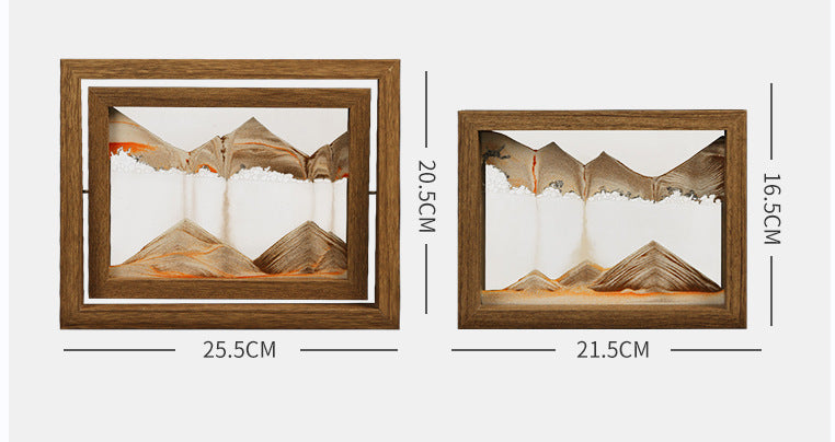 QuicksandArt™ – 3D Sandbild mit Rotation | Beruhigende Wohn- & Bürodekoration aus Glas & Holz