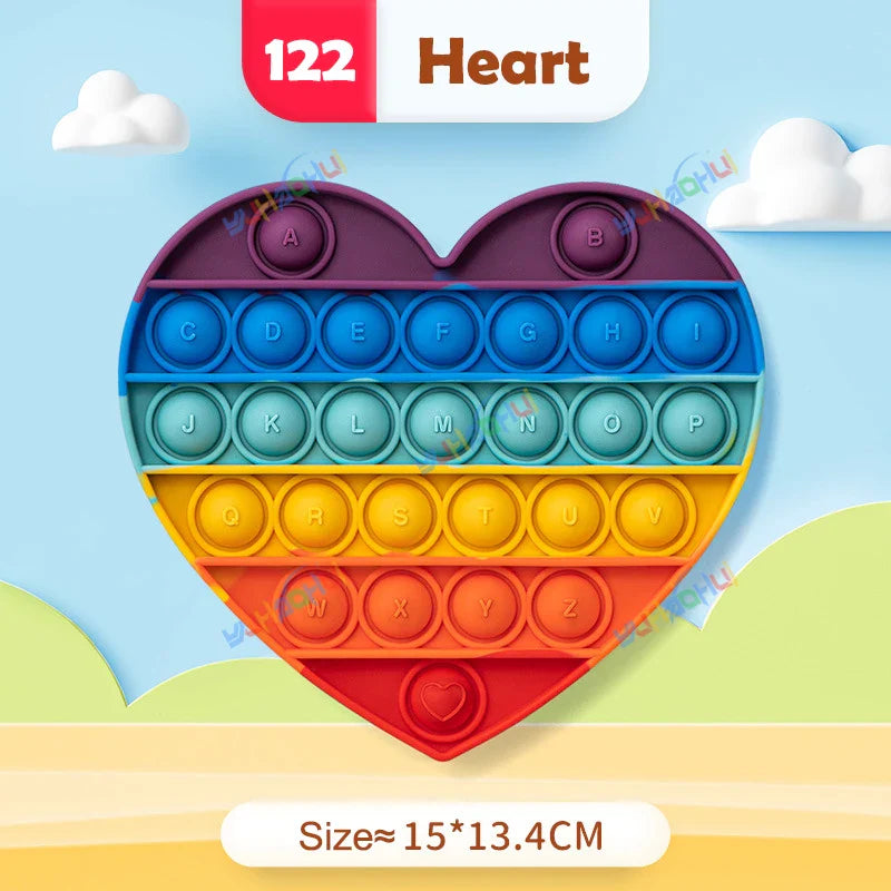 RainbowPop™ – Buntes Pop It Fidget Spielzeug aus Silikon | Stressabbau & Sensorik-Spiel für Kinder & Erwachsene