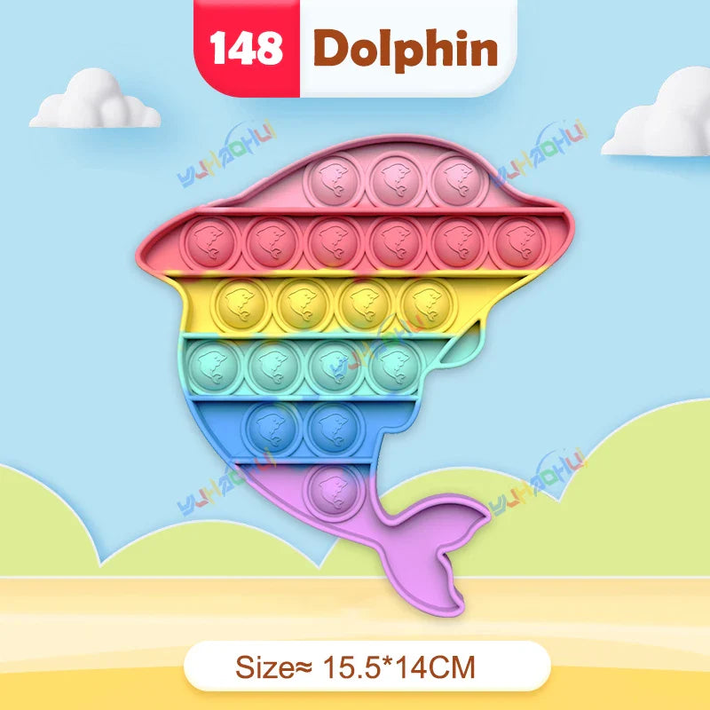 RainbowPop™ – Buntes Pop It Fidget Spielzeug aus Silikon | Stressabbau & Sensorik-Spiel für Kinder & Erwachsene