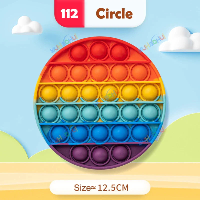 RainbowPop™ – Buntes Pop It Fidget Spielzeug aus Silikon | Stressabbau & Sensorik-Spiel für Kinder & Erwachsene