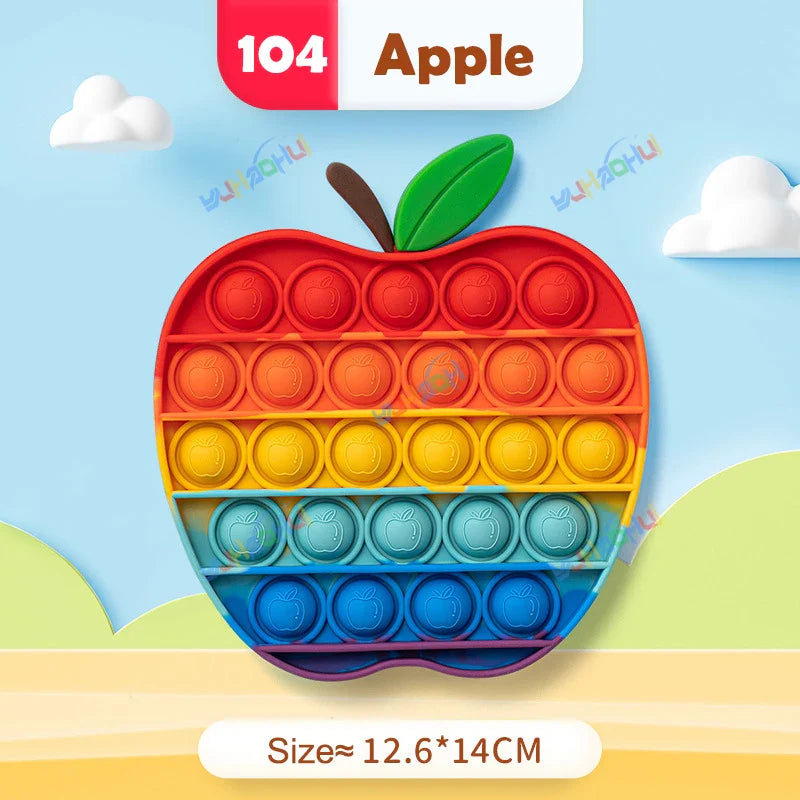 RainbowPop™ – Buntes Pop It Fidget Spielzeug aus Silikon | Stressabbau & Sensorik-Spiel für Kinder & Erwachsene