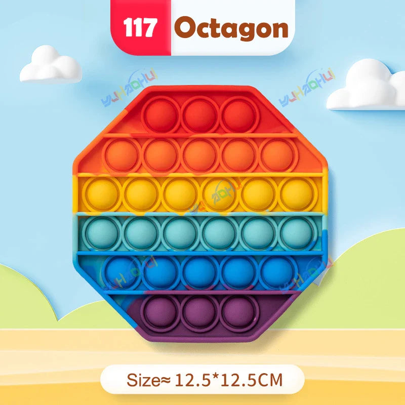 RainbowPop™ – Buntes Pop It Fidget Spielzeug aus Silikon | Stressabbau & Sensorik-Spiel für Kinder & Erwachsene