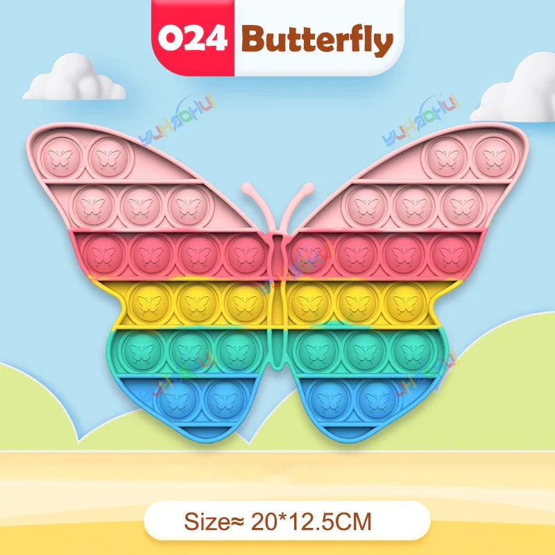 RainbowPop™ – Buntes Pop It Fidget Spielzeug aus Silikon | Stressabbau & Sensorik-Spiel für Kinder & Erwachsene