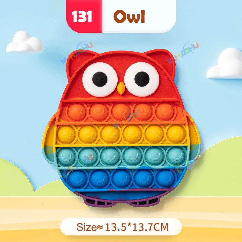 RainbowPop™ – Buntes Pop It Fidget Spielzeug aus Silikon | Stressabbau & Sensorik-Spiel für Kinder & Erwachsene