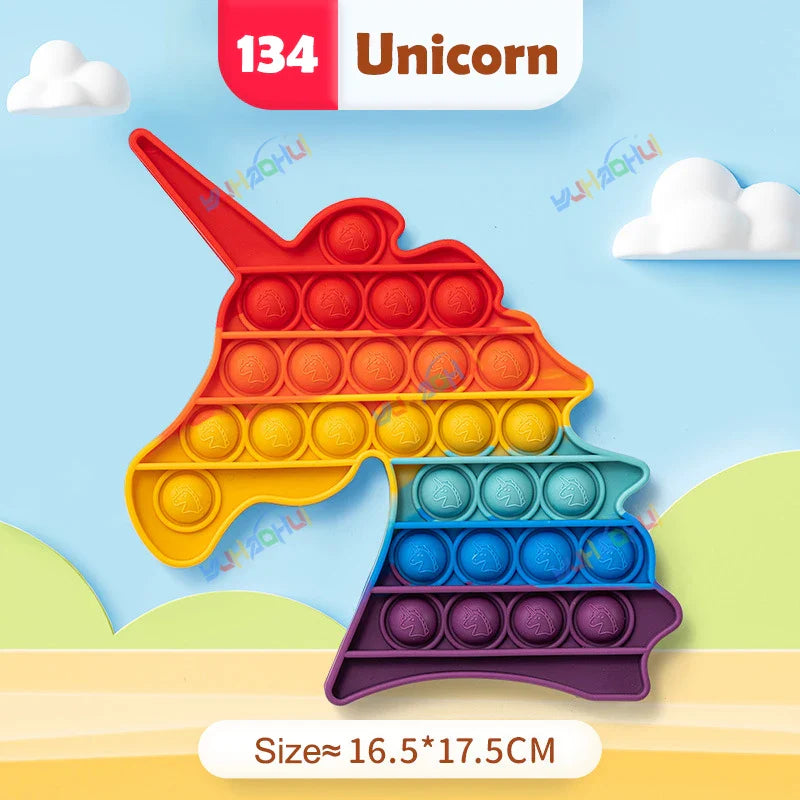 RainbowPop™ – Buntes Pop It Fidget Spielzeug aus Silikon | Stressabbau & Sensorik-Spiel für Kinder & Erwachsene