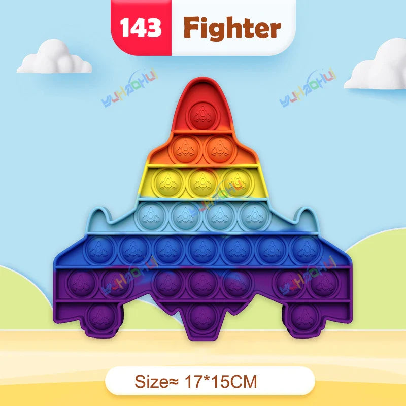 RainbowPop™ – Buntes Pop It Fidget Spielzeug aus Silikon | Stressabbau & Sensorik-Spiel für Kinder & Erwachsene