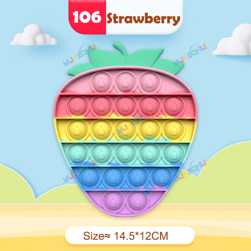 RainbowPop™ – Buntes Pop It Fidget Spielzeug aus Silikon | Stressabbau & Sensorik-Spiel für Kinder & Erwachsene