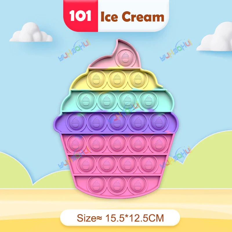 RainbowPop™ – Buntes Pop It Fidget Spielzeug aus Silikon | Stressabbau & Sensorik-Spiel für Kinder & Erwachsene