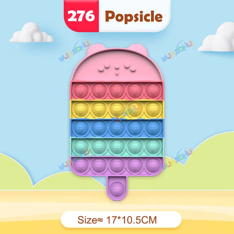 RainbowPop™ – Buntes Pop It Fidget Spielzeug aus Silikon | Stressabbau & Sensorik-Spiel für Kinder & Erwachsene