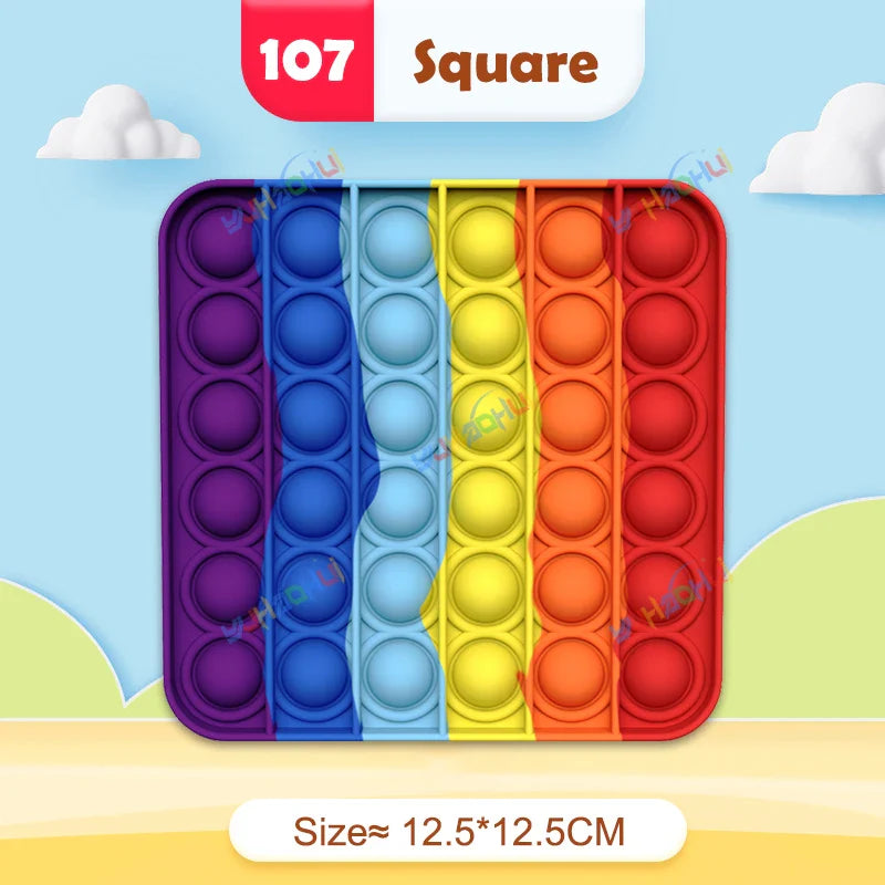 RainbowPop™ – Buntes Pop It Fidget Spielzeug aus Silikon | Stressabbau & Sensorik-Spiel für Kinder & Erwachsene