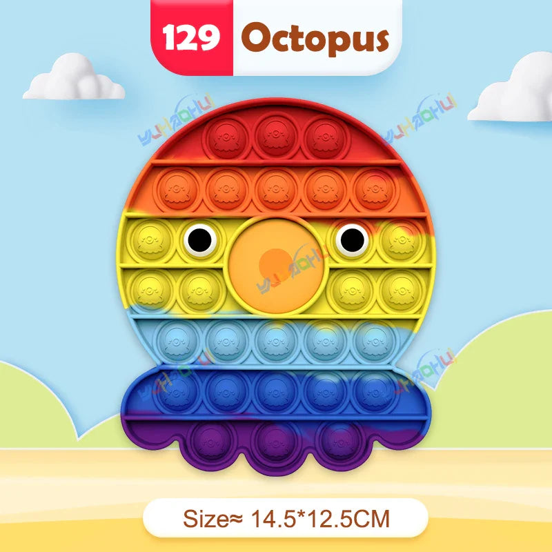 RainbowPop™ – Buntes Pop It Fidget Spielzeug aus Silikon | Stressabbau & Sensorik-Spiel für Kinder & Erwachsene