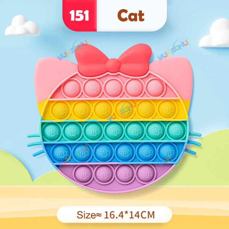 RainbowPop™ – Buntes Pop It Fidget Spielzeug aus Silikon | Stressabbau & Sensorik-Spiel für Kinder & Erwachsene