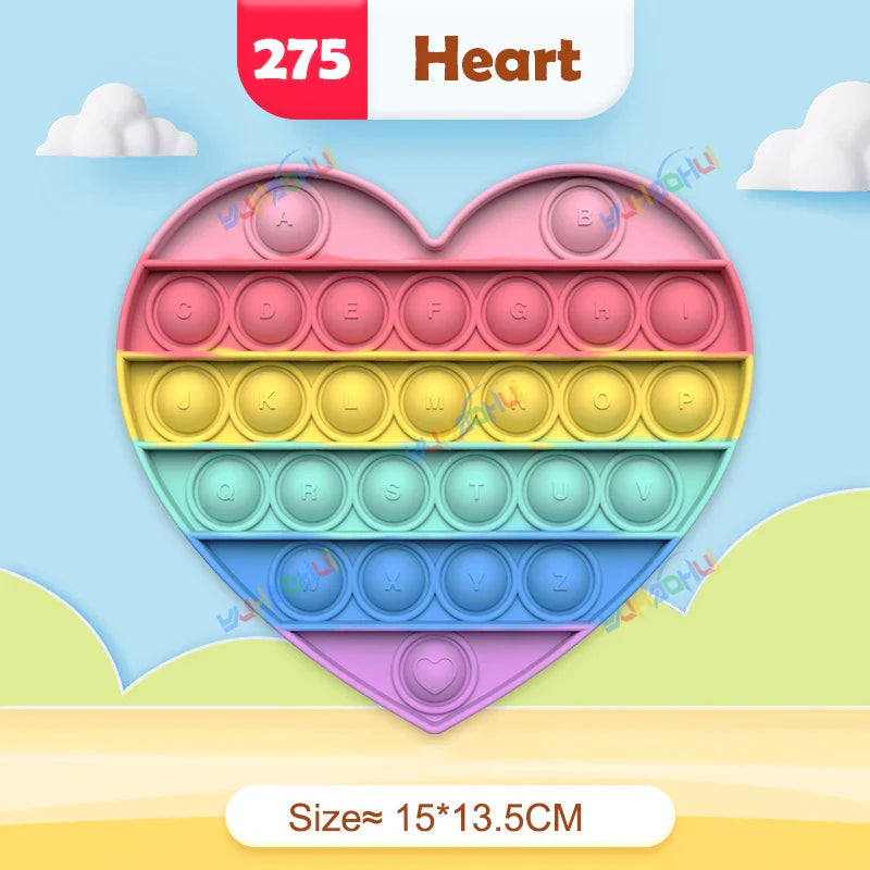 RainbowPop™ – Buntes Pop It Fidget Spielzeug aus Silikon | Stressabbau & Sensorik-Spiel für Kinder & Erwachsene