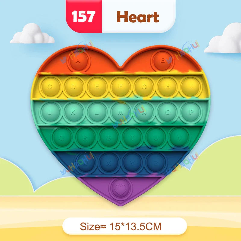 RainbowPop™ – Buntes Pop It Fidget Spielzeug aus Silikon | Stressabbau & Sensorik-Spiel für Kinder & Erwachsene