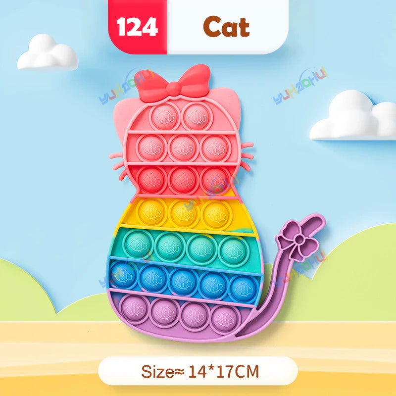 RainbowPop™ – Buntes Pop It Fidget Spielzeug aus Silikon | Stressabbau & Sensorik-Spiel für Kinder & Erwachsene