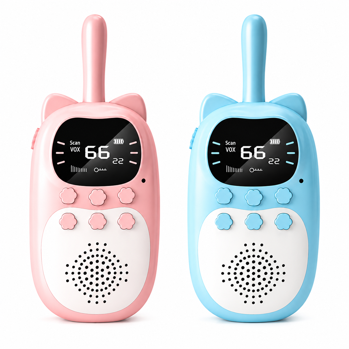 Rechargeable Walkie Talkies for Kids™ – Wiederaufladbare Kinder-Walkie-Talkies mit 3 km Reichweite, robustem Design & leuchtenden Farben - Less Goods