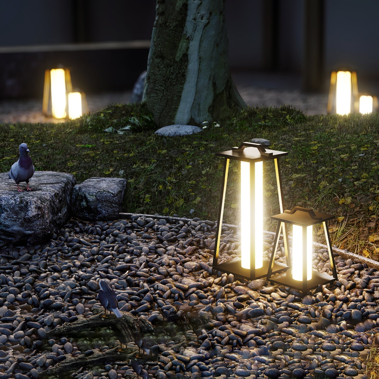 JourneyBeam™ Tragbare Outdoor-Leuchte – Wetterfeste Edelstahl-Gartenlampe mit LED