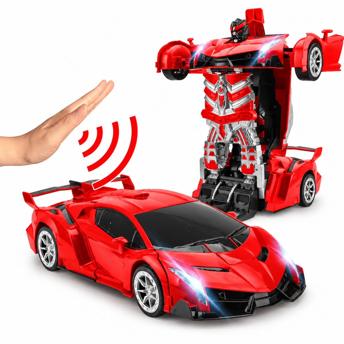 RoboDrive™ – 2-in-1 Transformierbares RC Auto & Roboter mit Licht & Sound