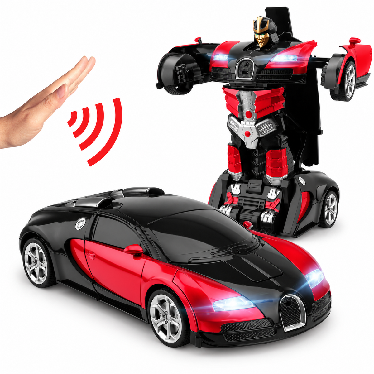 RoboDrive™ – 2-in-1 Transformierbares RC Auto & Roboter mit Licht & Sound