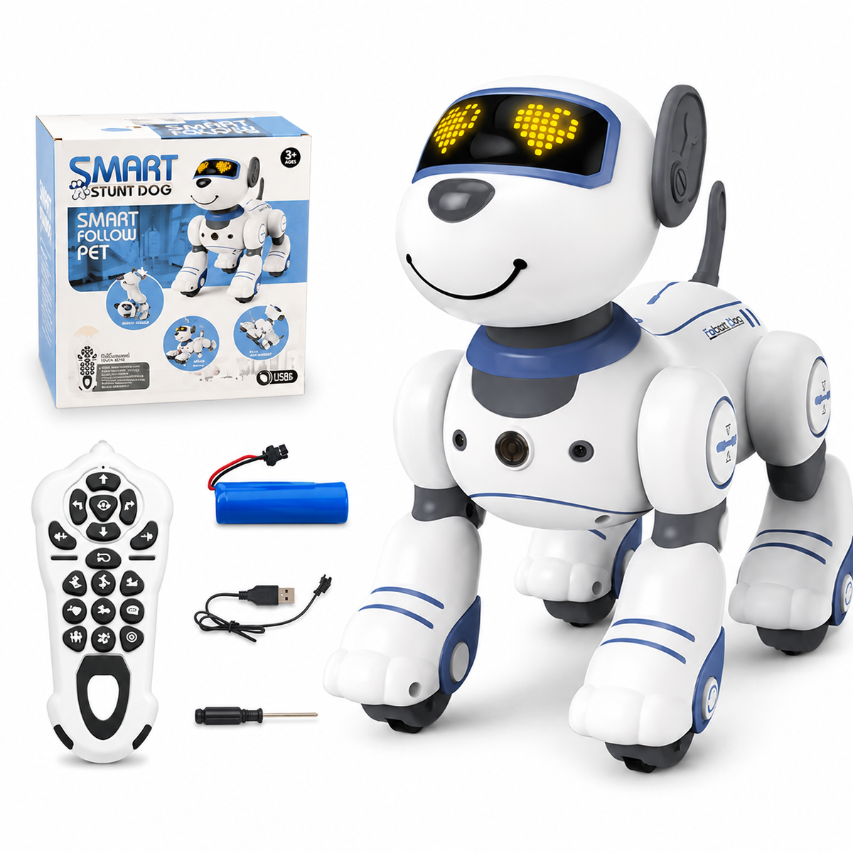 RoboPaw™ Interaktiver elektronischer Hund – Sprachsteuerung, Musik & programmierbare Tricks für Kinder - Less Goods