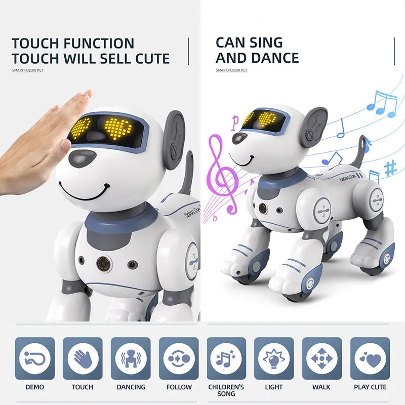 RoboPaw™ Interaktiver elektronischer Hund – Sprachsteuerung, Musik & programmierbare Tricks für Kinder