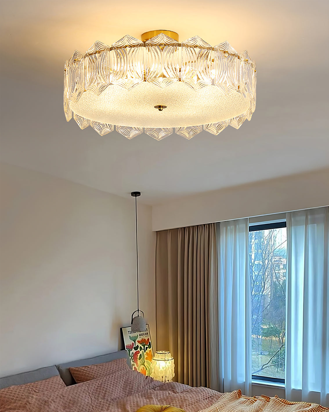 RubyAura™ Deckenleuchte – Glamouröse runde Design-Deckenlampe mit Glas & Messingoptik