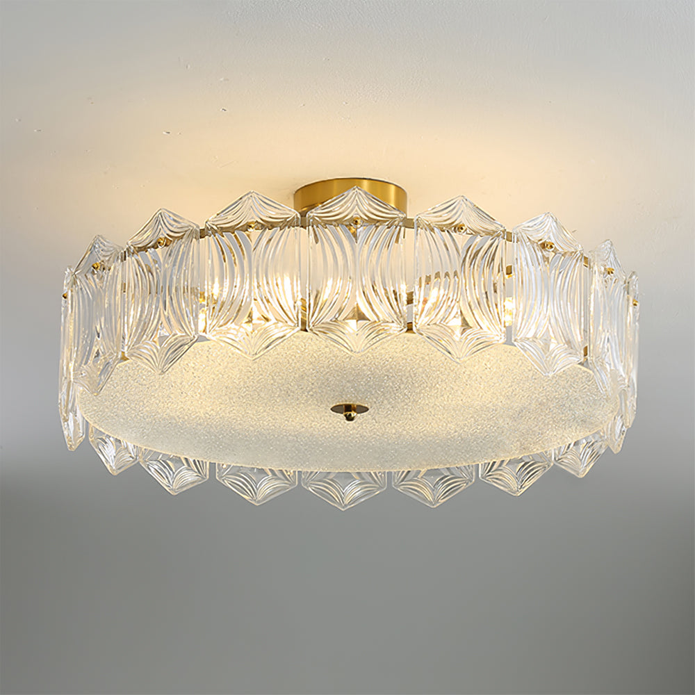 RubyAura™ Deckenleuchte – Glamouröse runde Design-Deckenlampe mit Glas & Messingoptik
