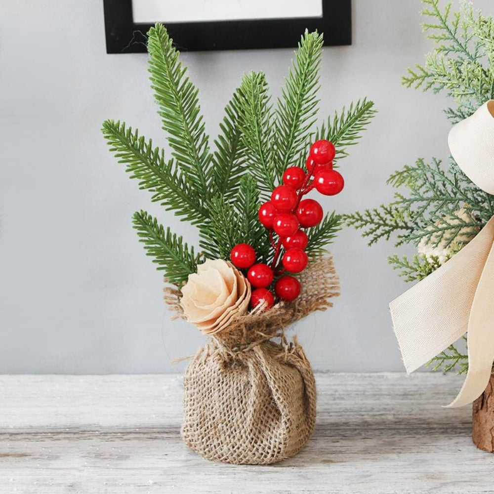 RusticBough™ – Mini Weihnachtsbaum für den Tisch | Rustikale Weihnachtsdeko für kleine Räume
