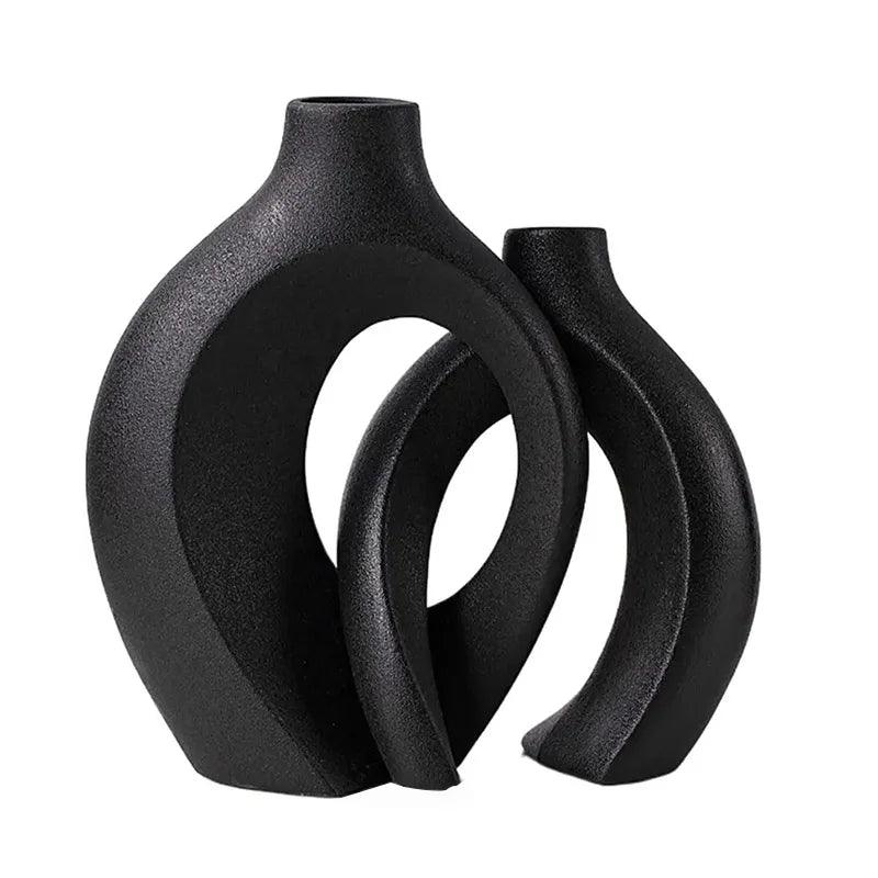 VaseAura™ Keramikvasen Set – Moderne nordische Deko-Vasen aus Keramik (2-teilig)