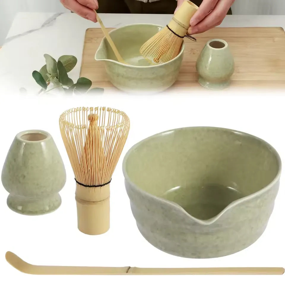 MatchaZen™ Matcha Set – Komplett-Set für authentische Matcha-Zubereitung mit Schale, Bambusbesen & Löffel